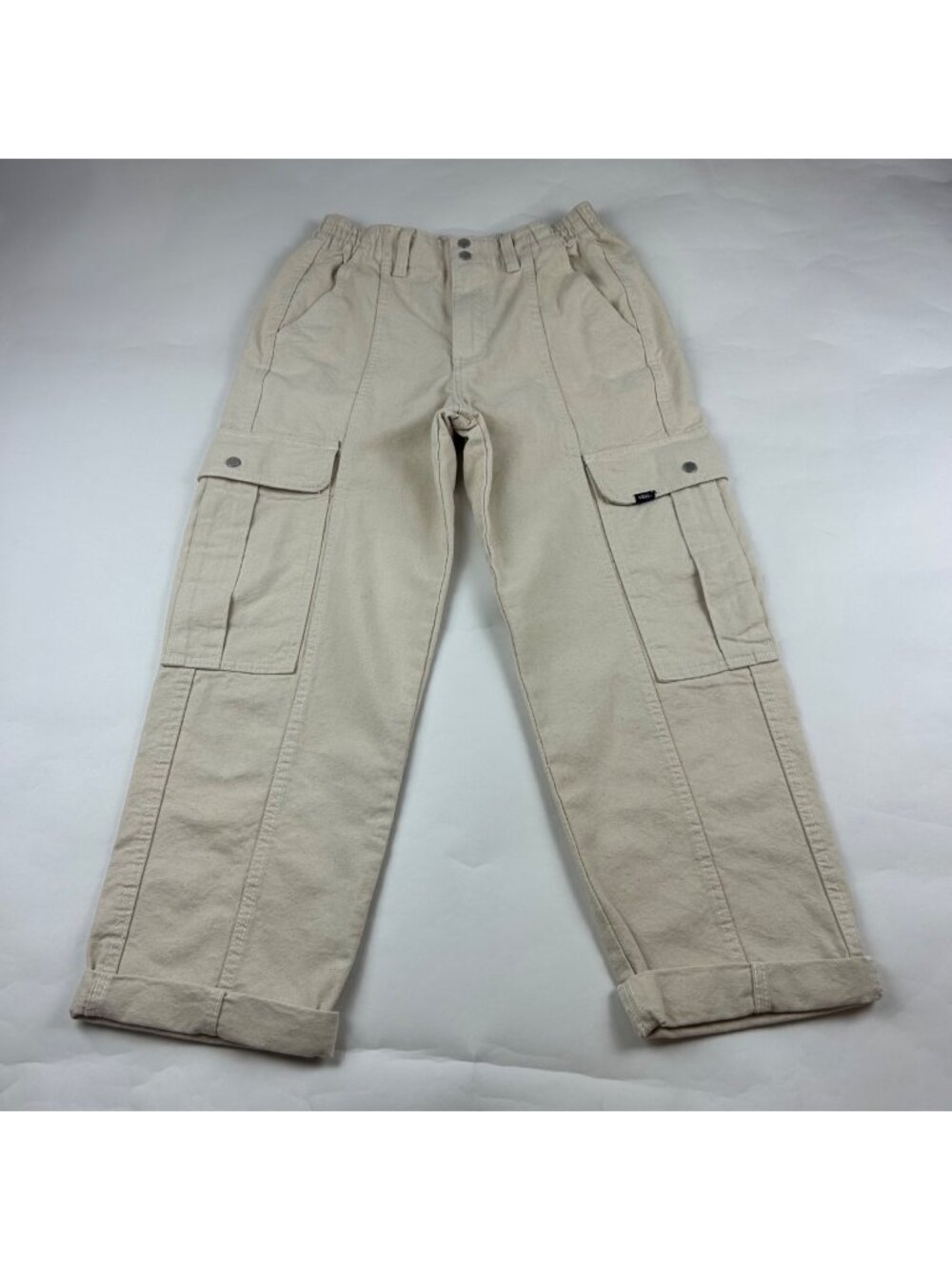 Van's Cream Heavyweight Canvas Sidewalk Cargo Pant S